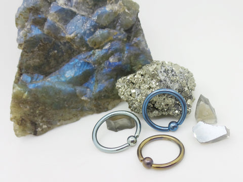 anodized titanium captive bead rings