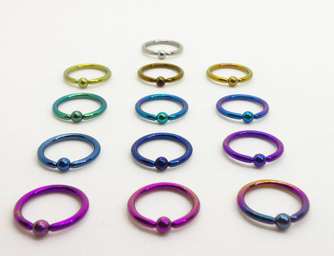 High polish and anodized implant grade Titanium captive bead rings