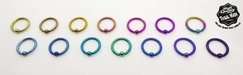 anodized Implant Grade Titanium Captive bead rings