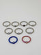 High polised and anodized titanium captive bead rings with gemmed captive beads