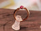 14kt rose gold captive bead ring set with beautiful sapphire