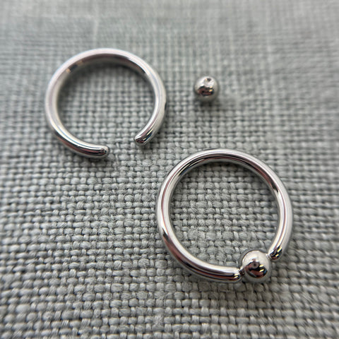 14g Stainless Steel Captive Bead Ring, only 15.00 or 25.00 for pair. PERFECT POLISHING. Daith, septum, lobes Tribal Expression Jewelry