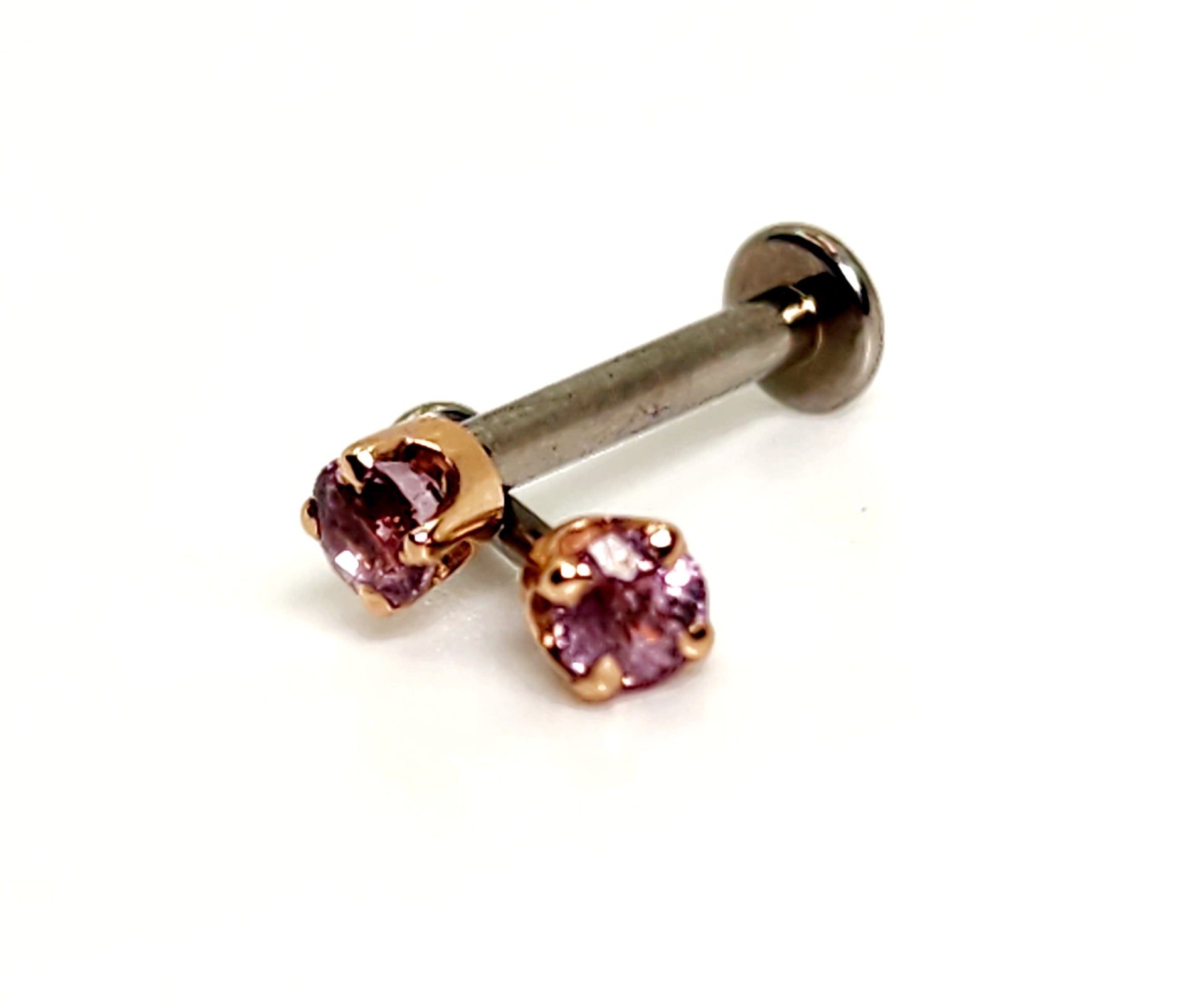 14kt Rose Gold 3mm Pink Sapphire Tribal Expression Jewelry