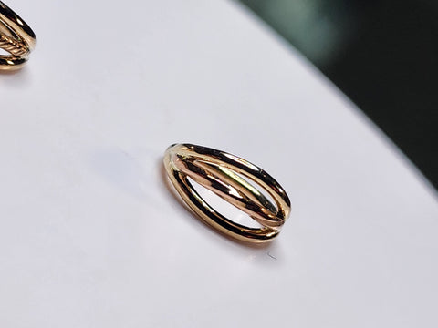 Boxing day sale...Solid 14kt gold triple stacked seam ring w/ twisted center band