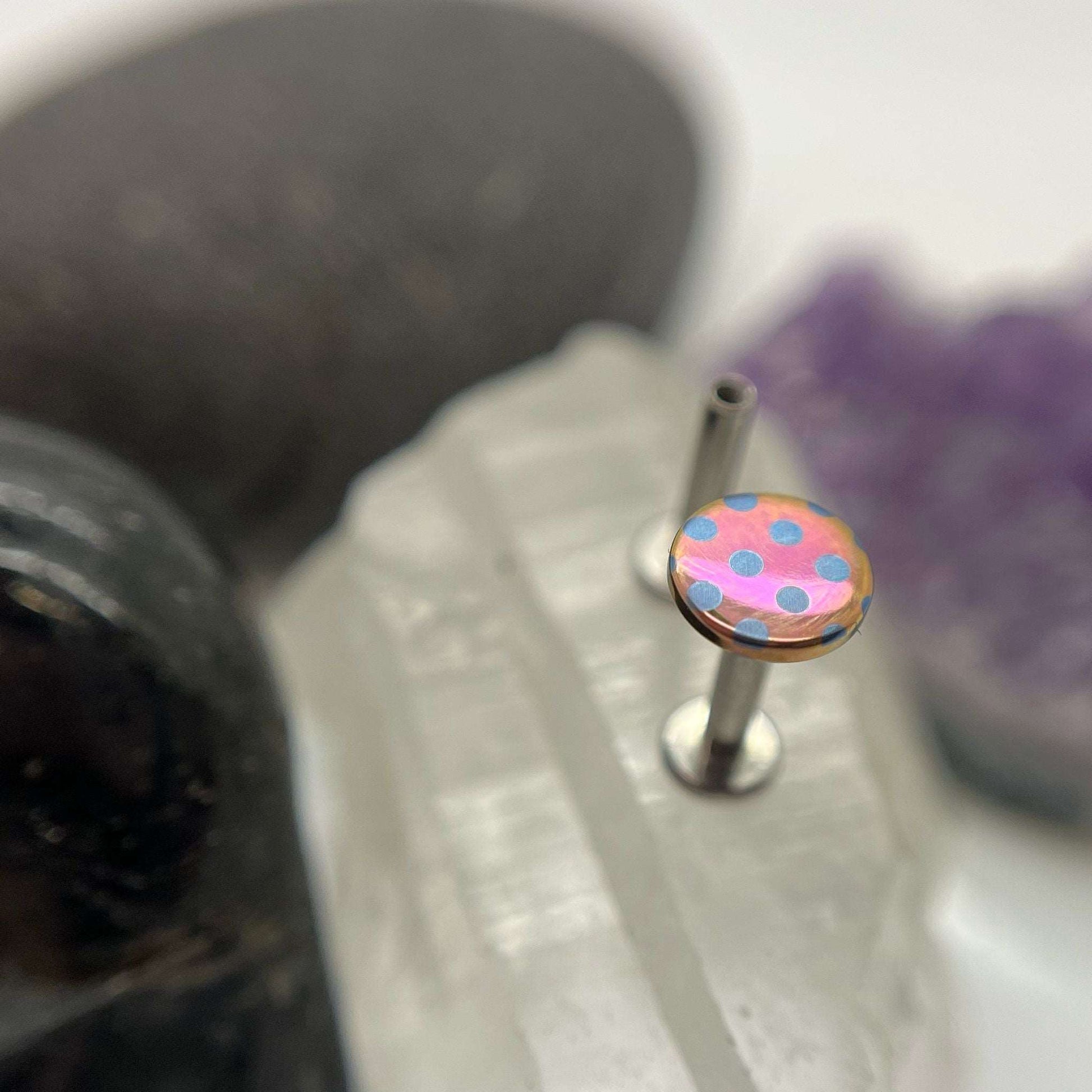 6mm Titanium beads with Polka Dots!