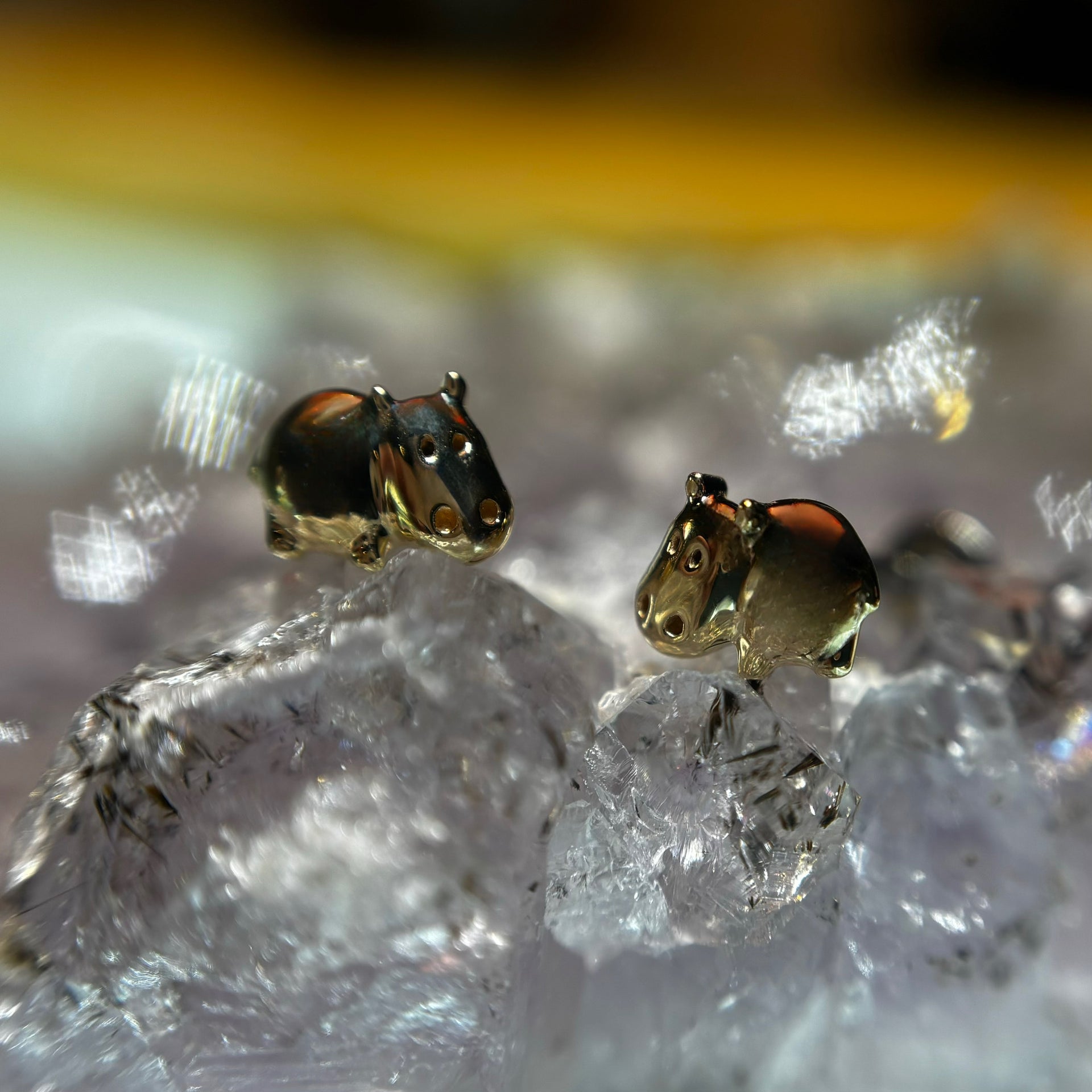 Boxing day pair sale...Baby hippo threadless end jewelry ( Single piece )