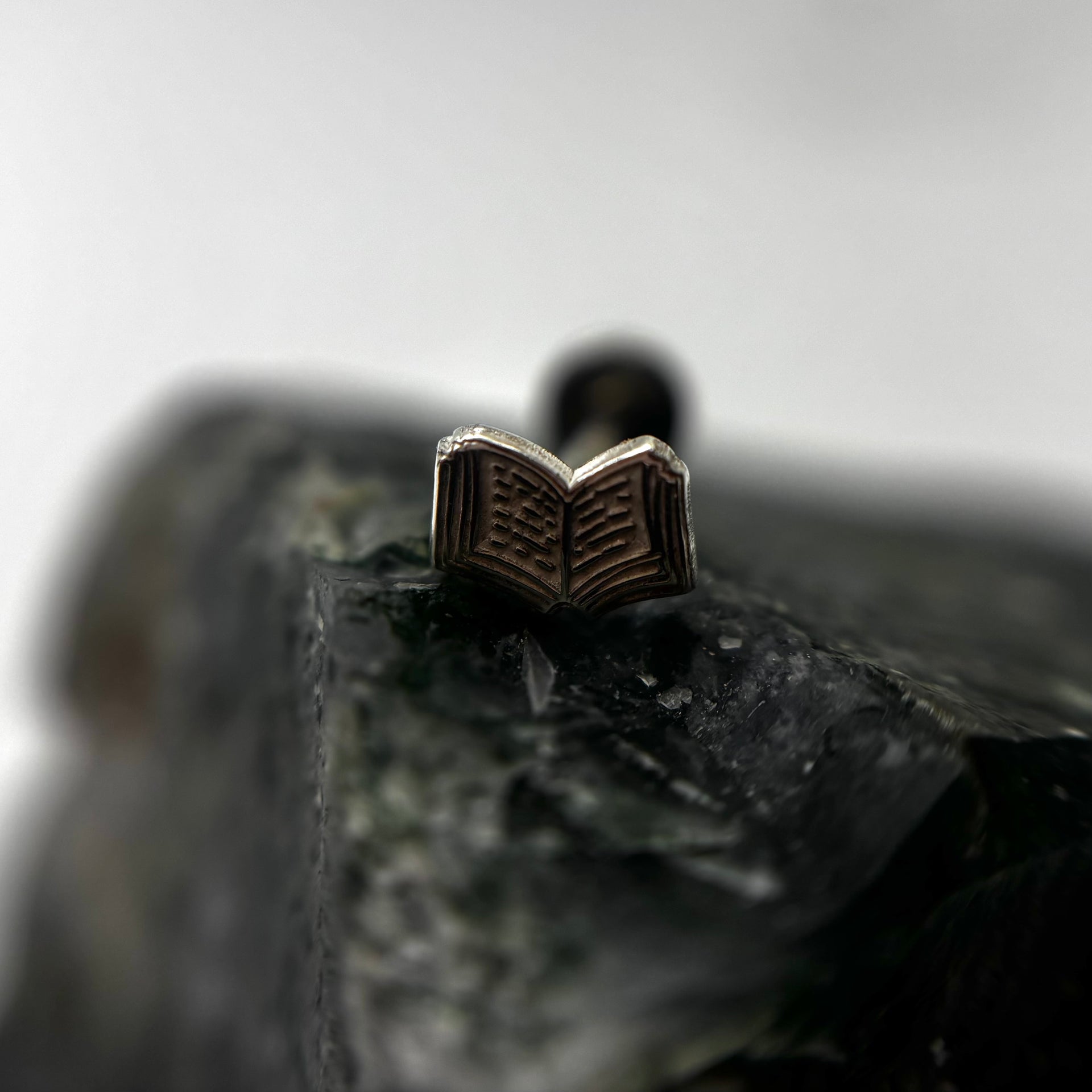 * NEW *  Bookworm silver collection- Open book - for healed piercings