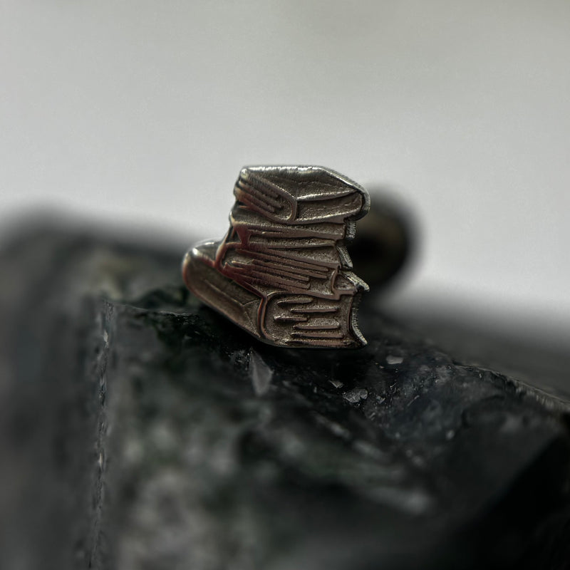*NEW* Bookworm silver collection - Bookstack - for healed piercings-4