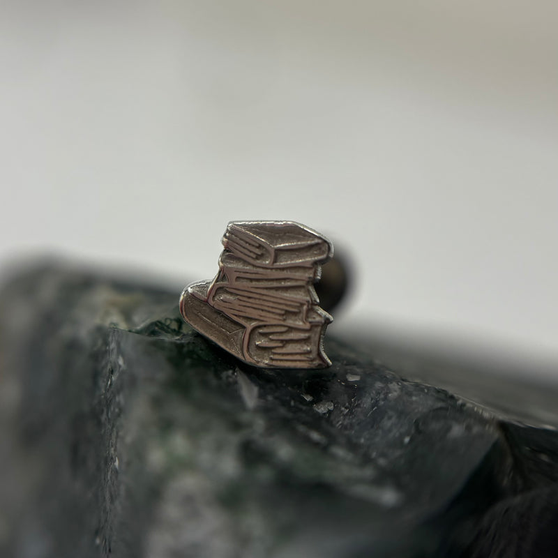 *NEW* Bookworm silver collection - Bookstack - for healed piercings-5