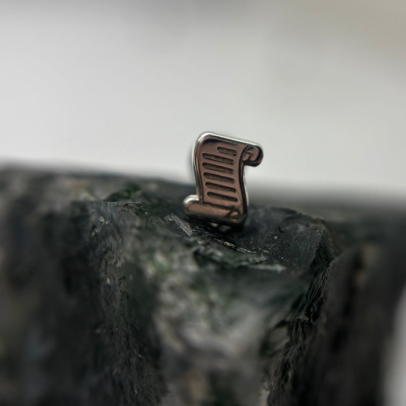 *NEW * Bookwarm silver collection - Old Script - for healed piercings-5