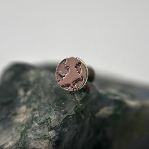 Silver threadless earth  end