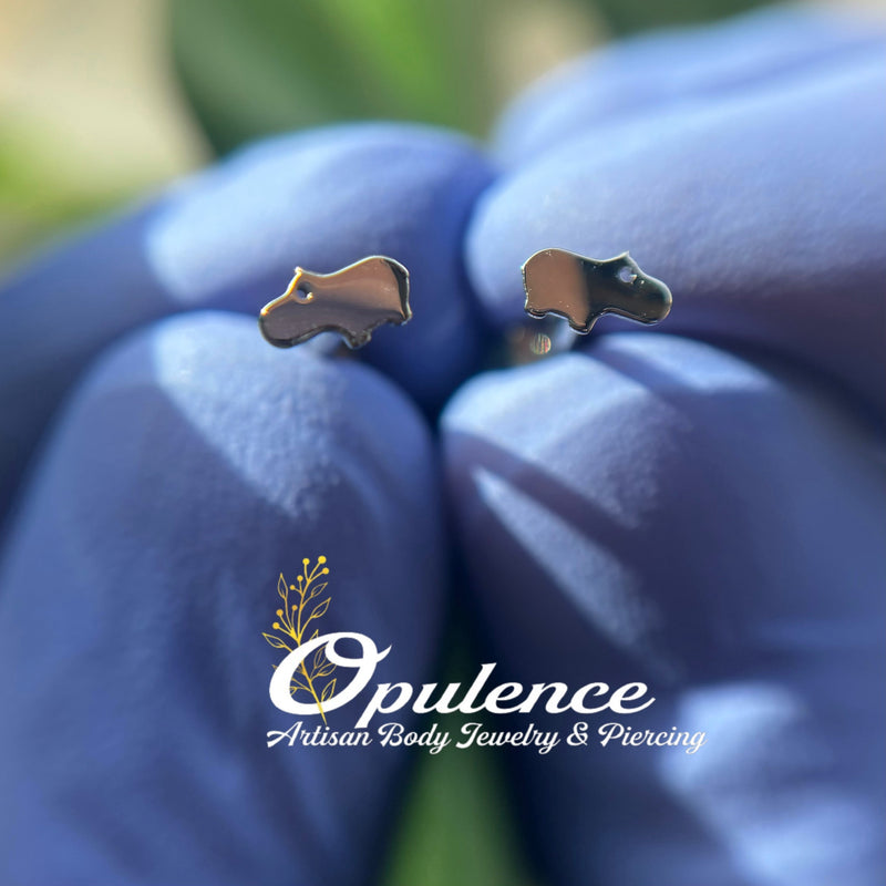 14KT Baby Hippo Threadless end-3