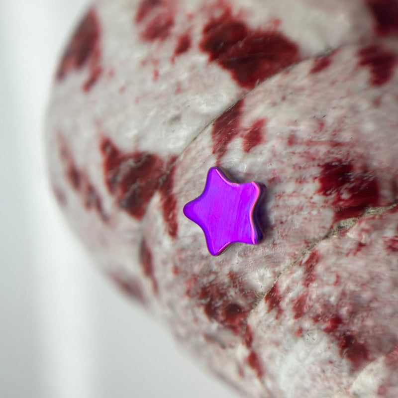 Titanium Star shaped Threadless earrings-7