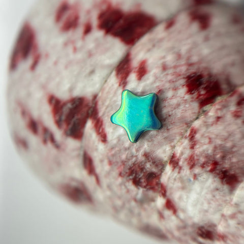 Titanium Star shaped Threadless earrings