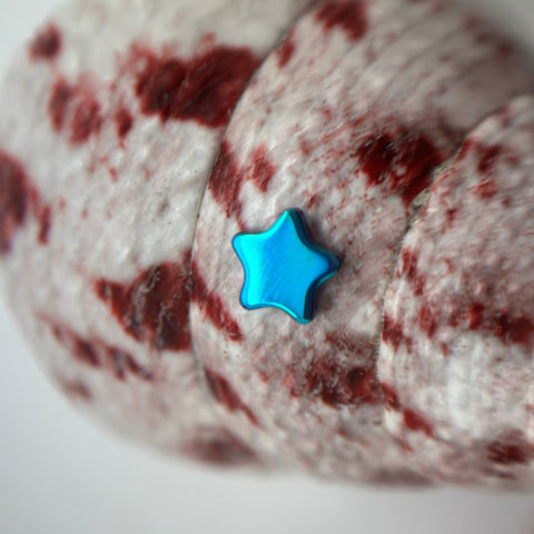 Titanium Star shaped Threadless earrings