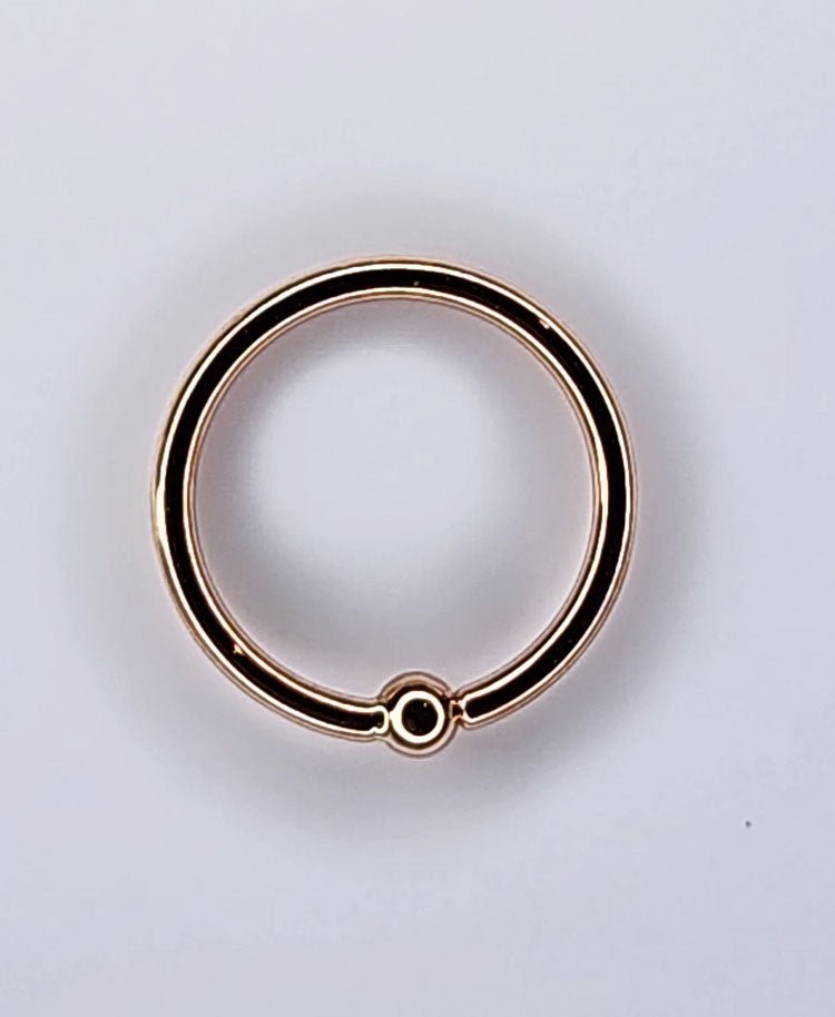 Solid 14kt Rose Gold Fixed Bead Seam Ring