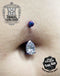 anodized implant grade titanium navel curve with clear cubic zirconia