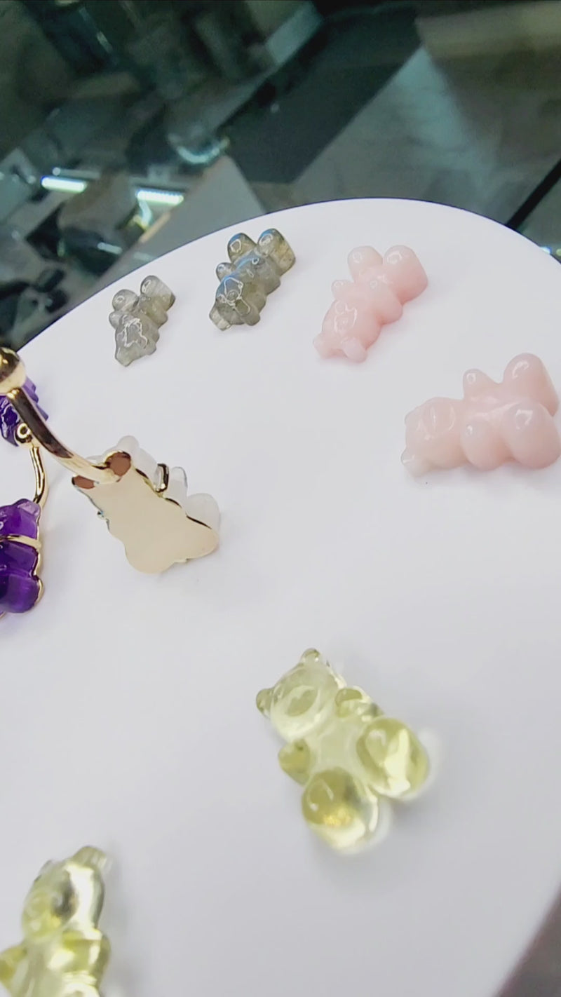 Gemstone gummy bear navel bar-1