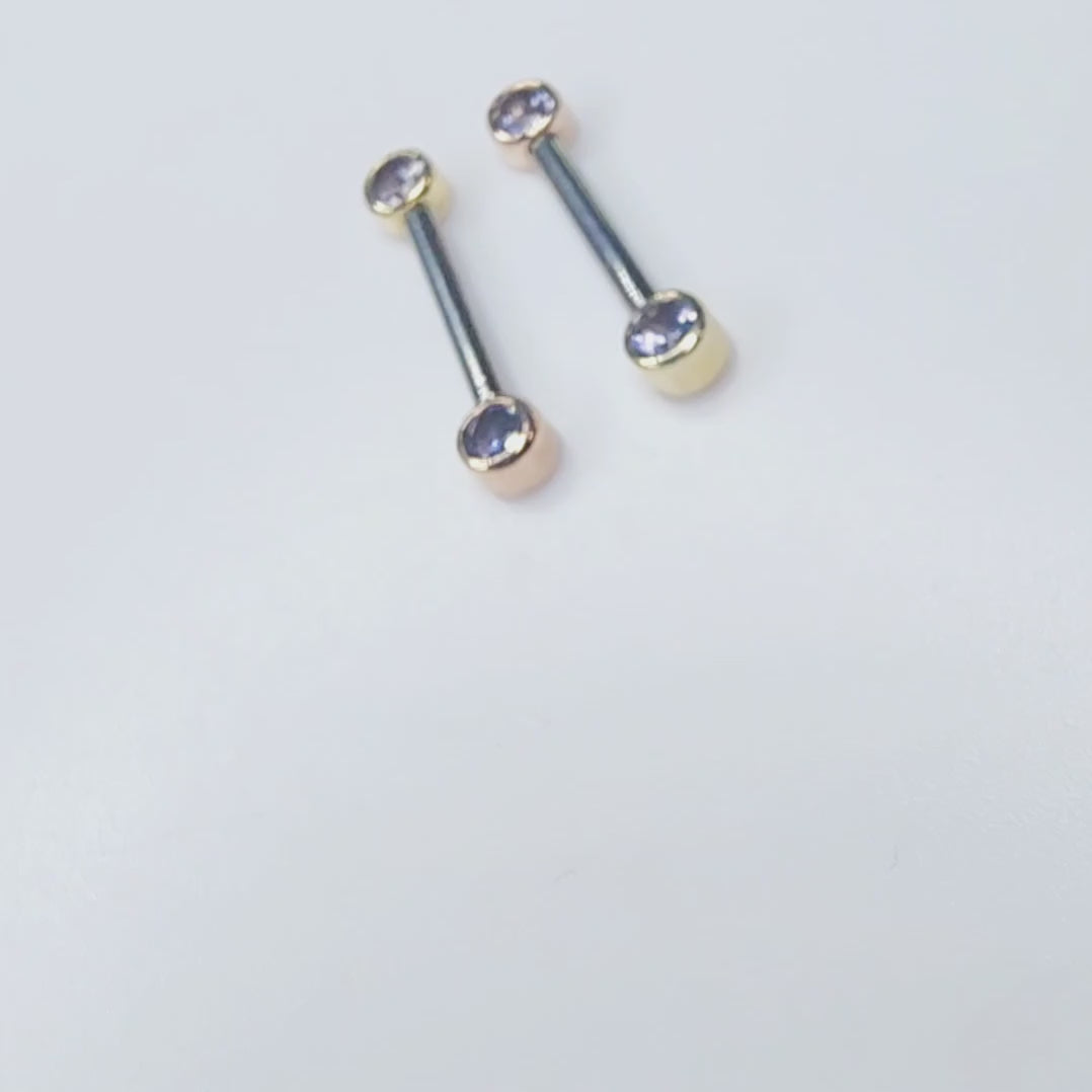 Iolite forward facing bars. Made for amazing nipples! Pair price-3