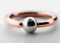 Solid 14kt Rose Gold Captive Bead Ring. 3mm Hematite Captive Bead.