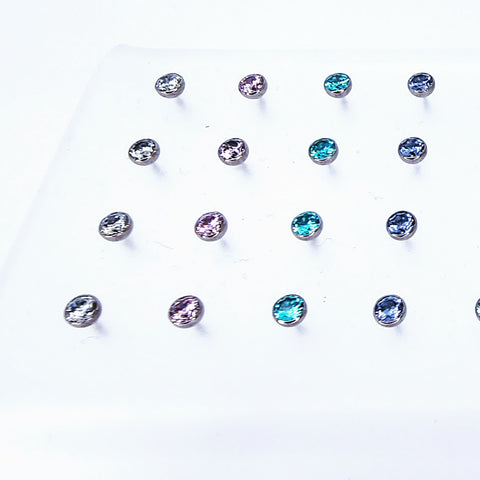 Titanium threadless artisan beads, set with 5A Cubic zirconia Tribal Expression Jewelry