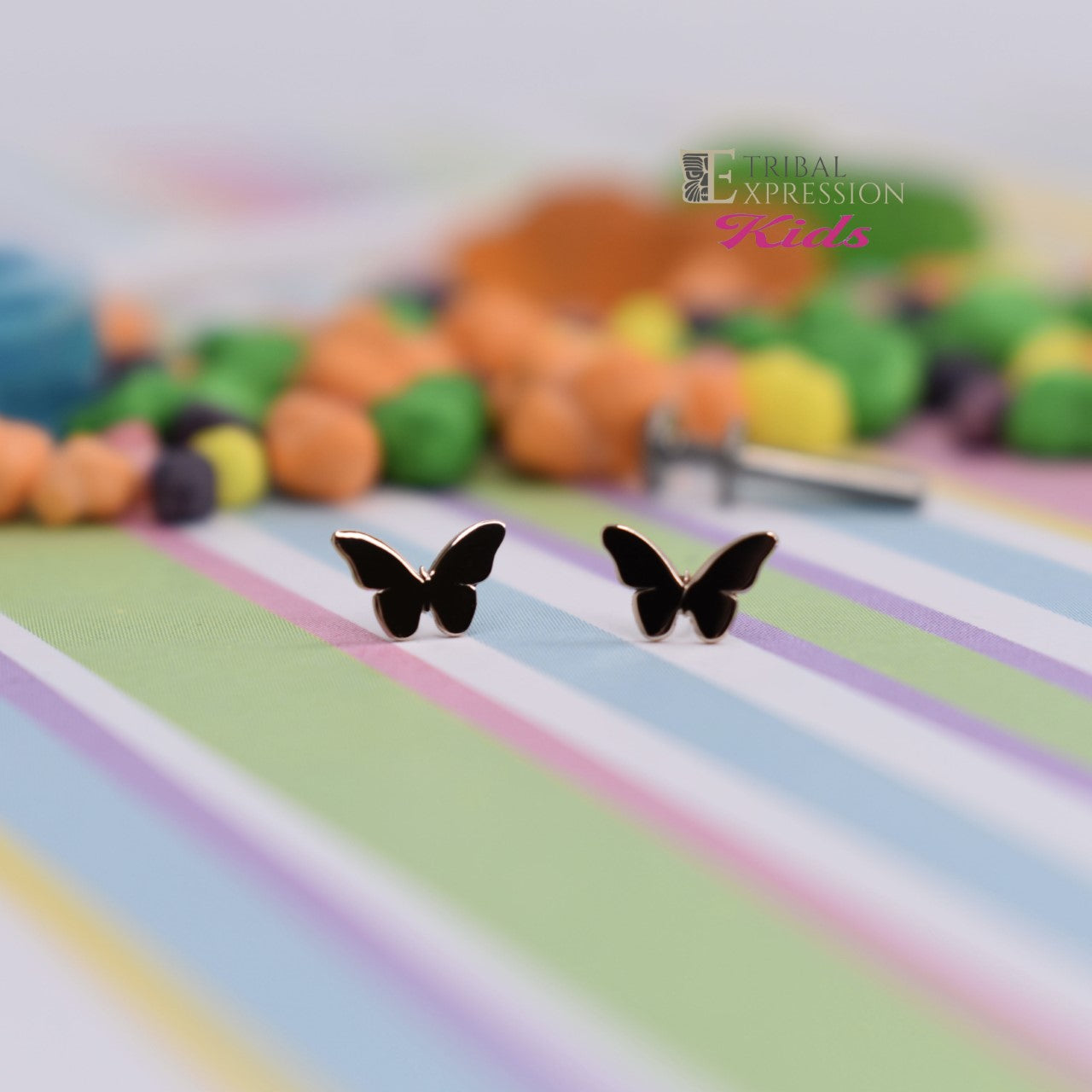 Solid 14kt Gold Butterfly shaped threadless tops.